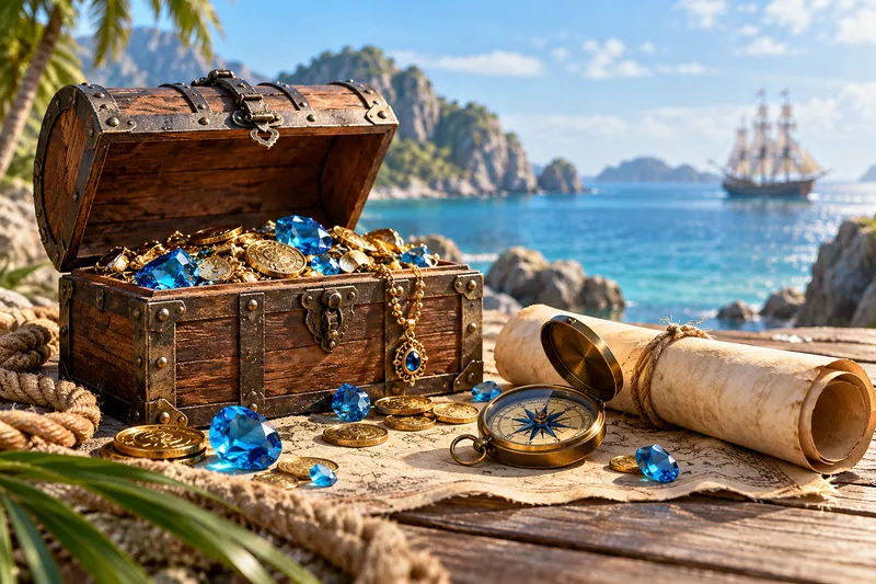 Go4Games pirátske automaty s truhlicou kompasom a pokladom