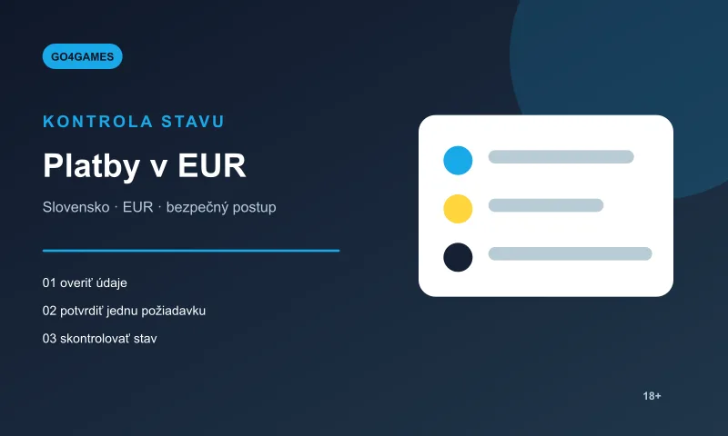 Kontrola stavu platby platieb v EUR v Go4Games