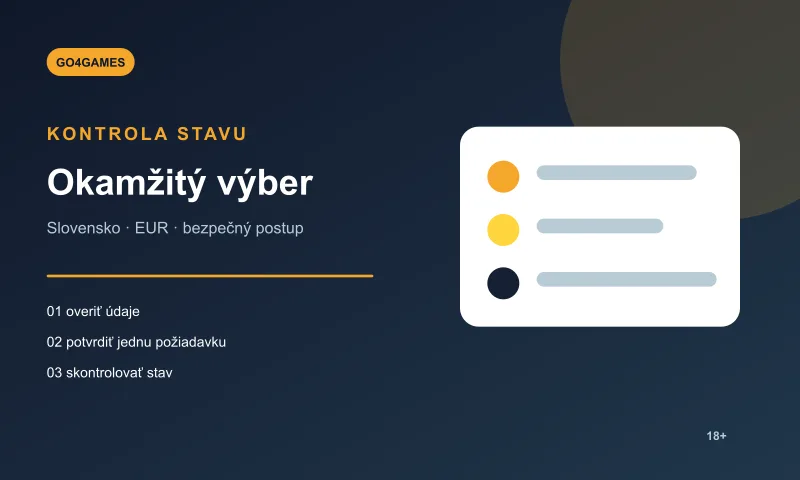 Kontrola stavu platby okamžitého výberu v Go4Games