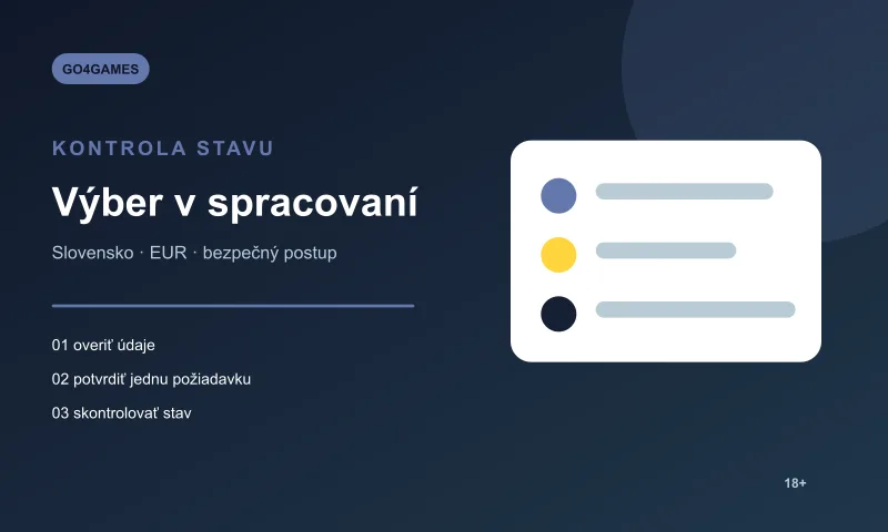 Kontrola stavu platby výberu v spracovaní v Go4Games