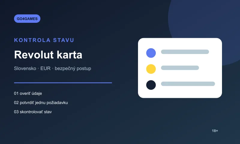 Kontrola stavu platby Revolut karty v Go4Games
